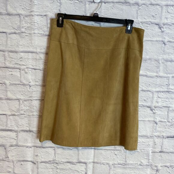 VS2 Genuine Goat Suede Skirt Boho Earthy Festival Classic Size 14 - Picture 1 of 5